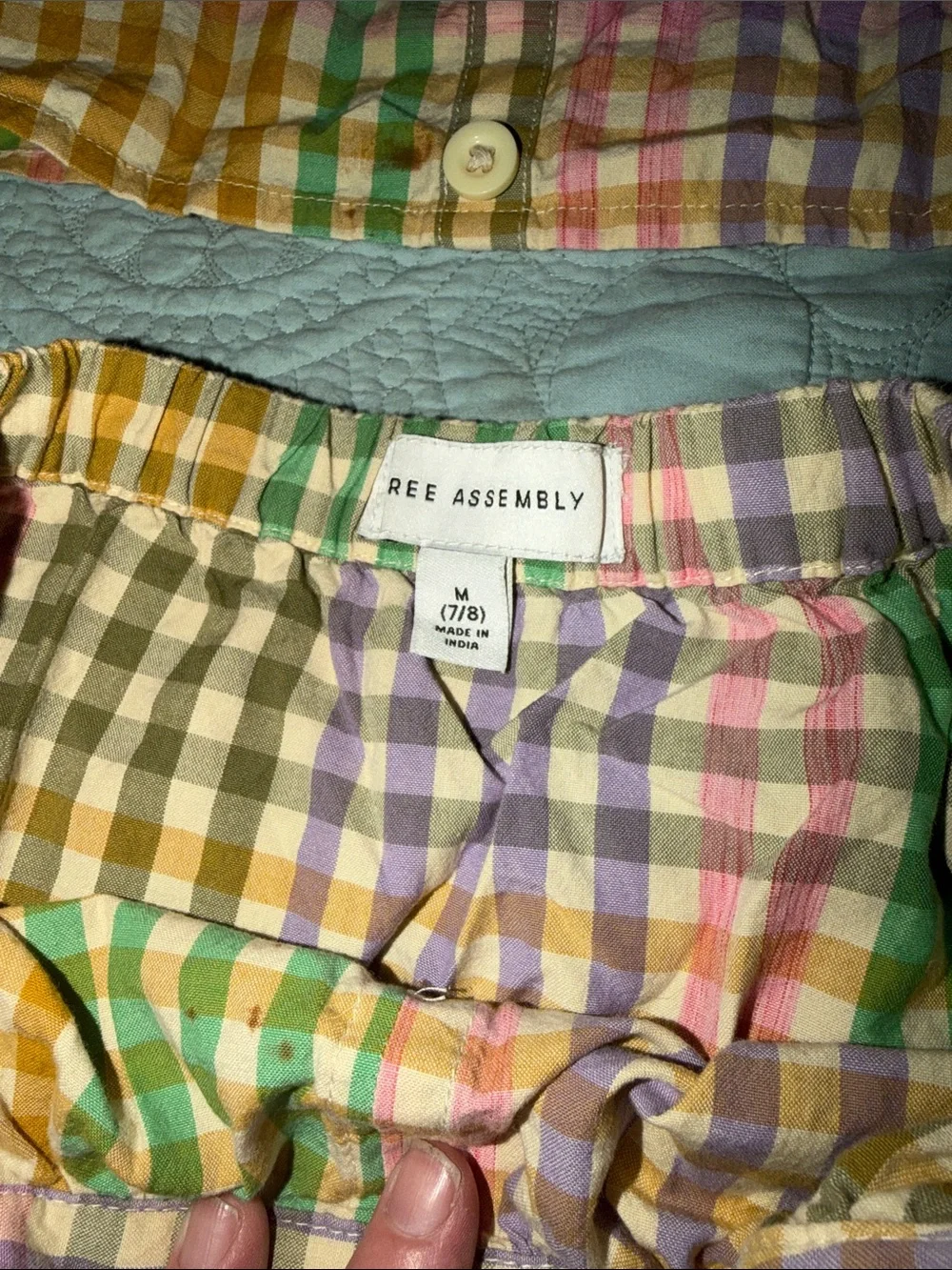 Girls' Multicolor Gingham Crop Top & Skirt Matching Set